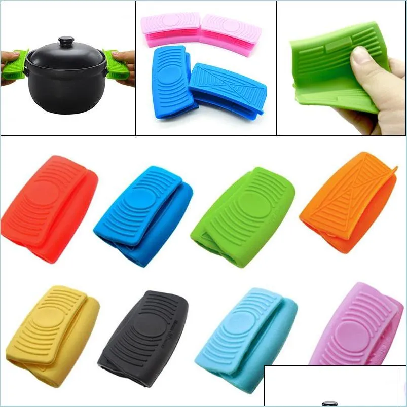 Ugnsmittor värmebeständiga handskar ugnsmittningar praktisk värmeinsation Casserole Ear Pan Pot Holder Grip Anti-Clip Kitchen Tools Drop D Dhui0