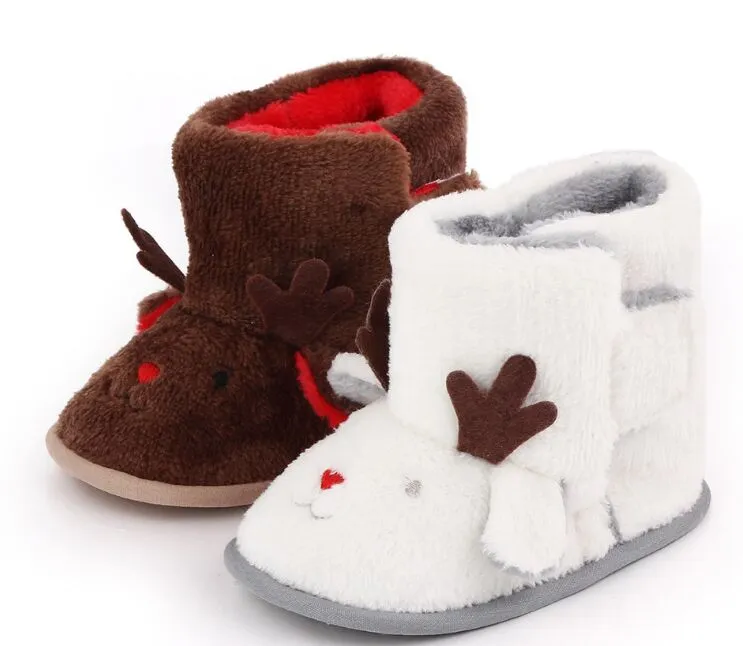 First Walkers Girls Boys Christmas 3D Cartoon Slipper Socks Shoes Prewalker Baby Kids Infant Boy Non-slip Sock Warm Snowfield Booties