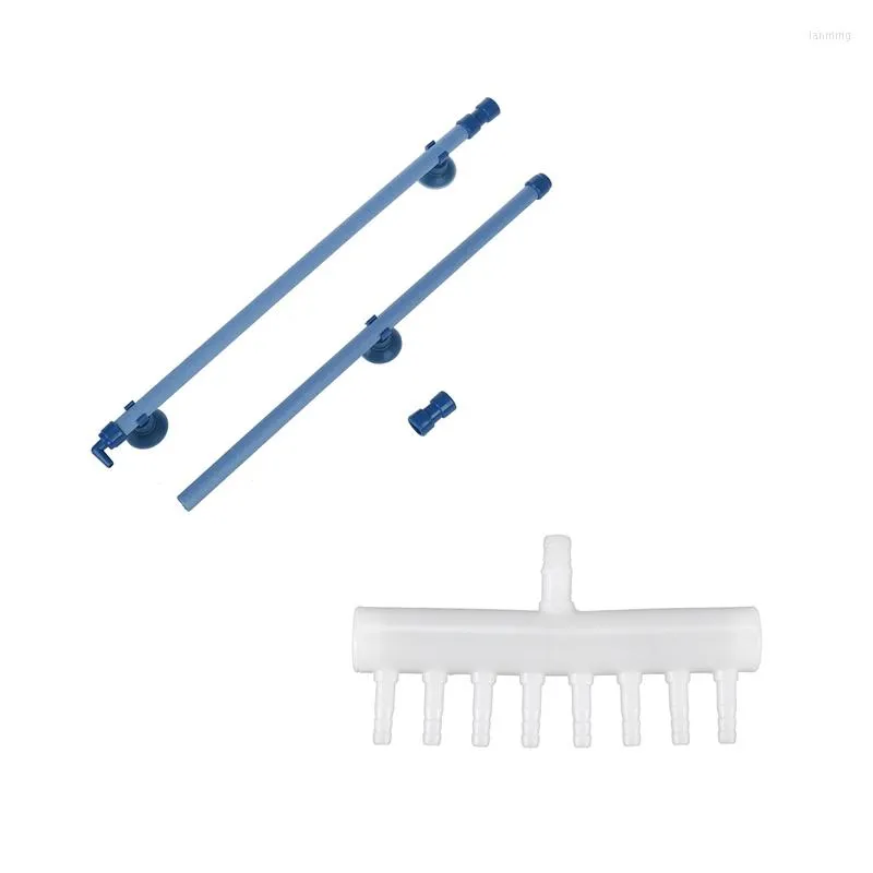 Hava Pompaları Aksesuarlar -23 inç Emme Kupası Kabarcık Duvar Tüpü 8 Manifold Akvaryumu O2 Akış Kontrol Kolu Valfı Wege 03