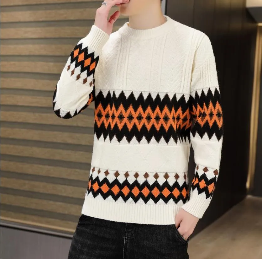Men s Sweater Brand Luxury Designer Round Collar Pullovers Wool Sweaters Mens Clothing Slim Tops
