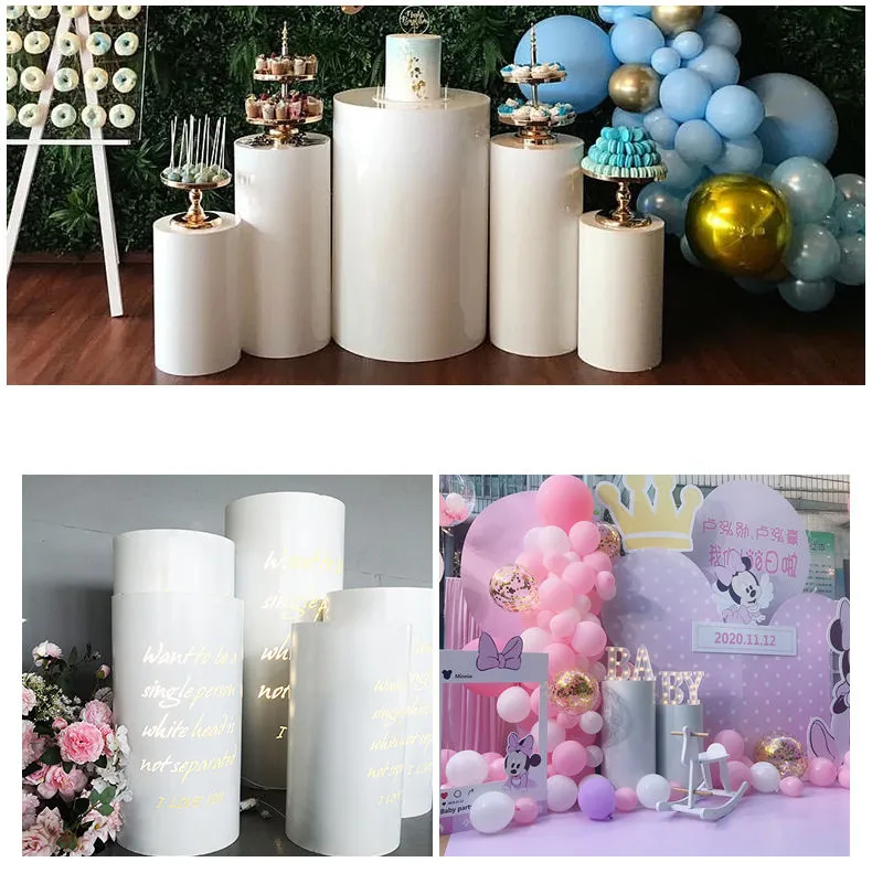 3pcs Round Cylinder Wedding Decorations Pedestal Display Art Decor Cake Rack Plinths Pillars for DIY Party Home Decor Supplies 915