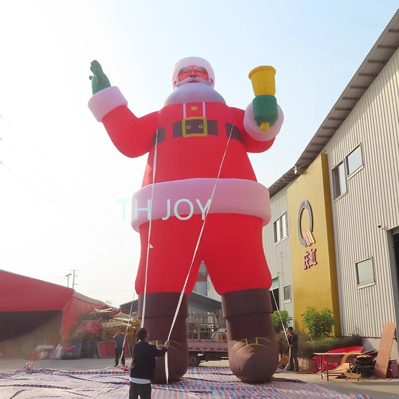 Bezpłatne działalność gier na świeżym powietrzu 12 m 40 stóp wysokości giganta nadmuchiwane Święty Mikołaj stary ojciec Boże Narodzenie z białym światłem