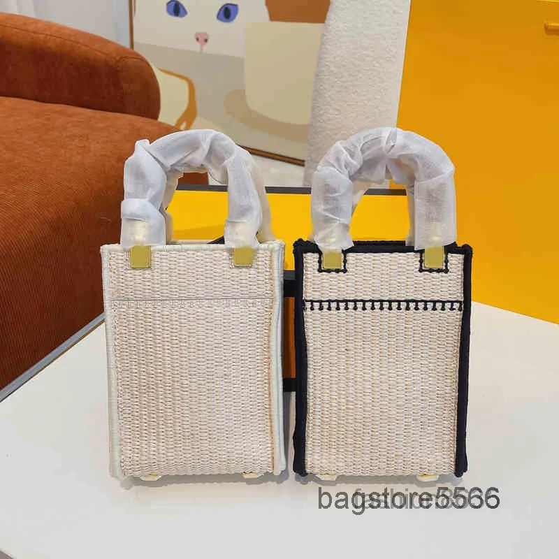 가방 여름 디자이너 앰버 저녁 미니 밀짚 토트 백 여성 짠 비치 Drawstring Crossbody 가방 여행 쇼핑 버킷 220719Multi Pochet