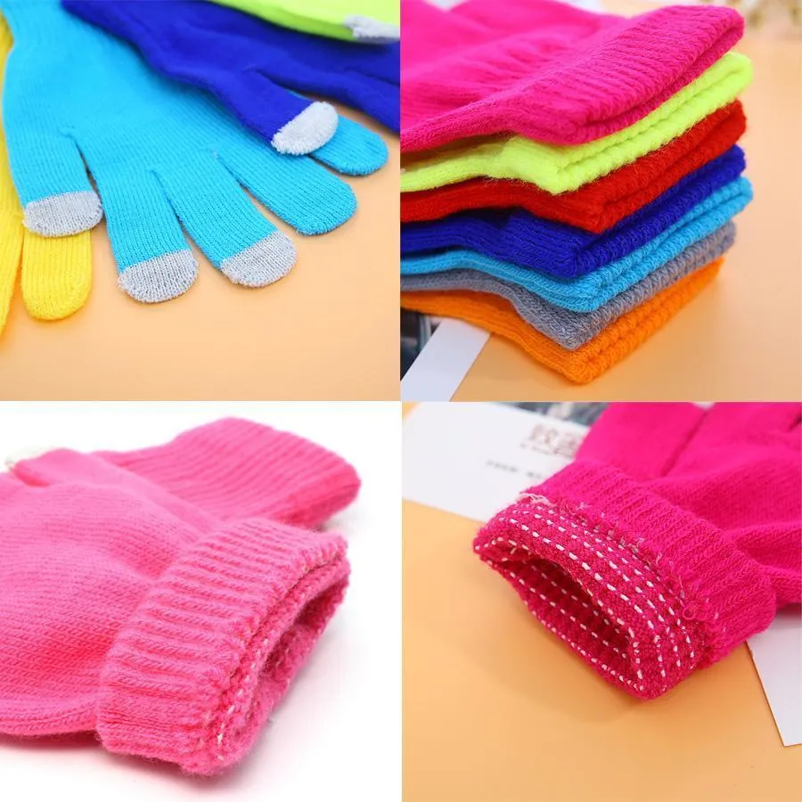 High quality Men Women Touch Screen Gloves Mittens Female Winter Full Finger Stretch Comfortable Breathable Warm Glove