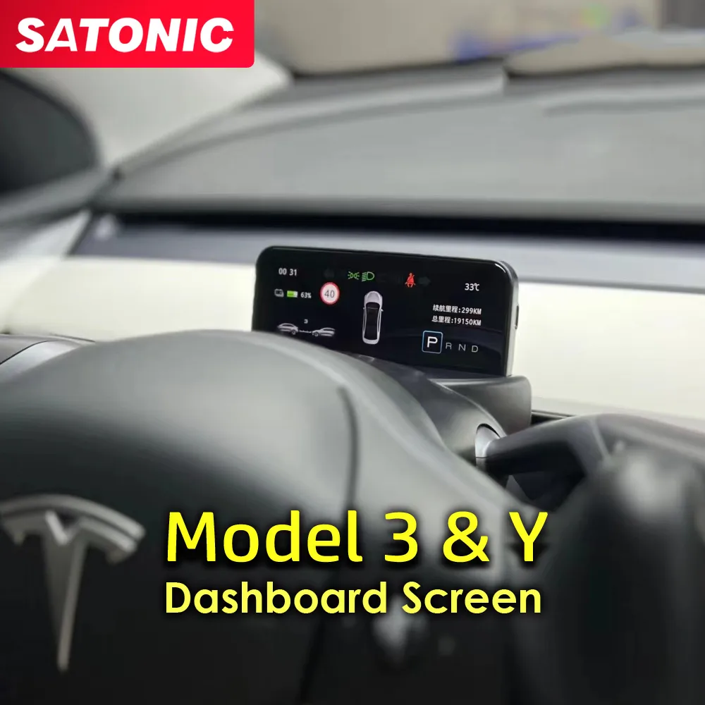 モデルY 3スマートダッシュボードクラスターインストゥルメントLCDデジタル情報ディスプレイ装置Tesla Modelly/ Model3 2016-2022修正Accessorri Satonic ST911