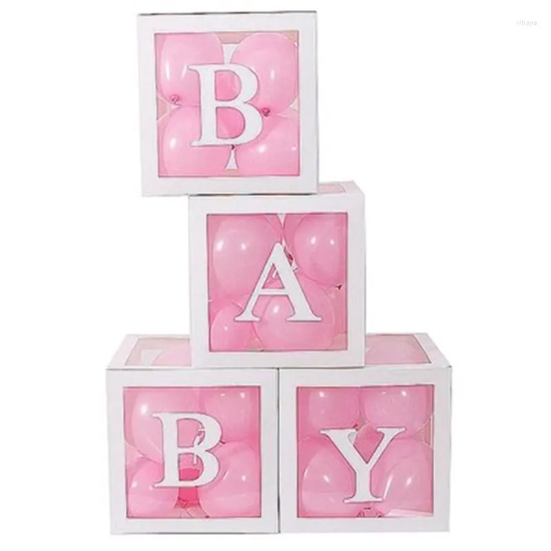 Partyzubehör Alphabet benutzerdefinierte transparente Box Babyparty Junge Mädchen Hochzeit 1. Geburtstag Dekoration Kinder BabyShower Ballon