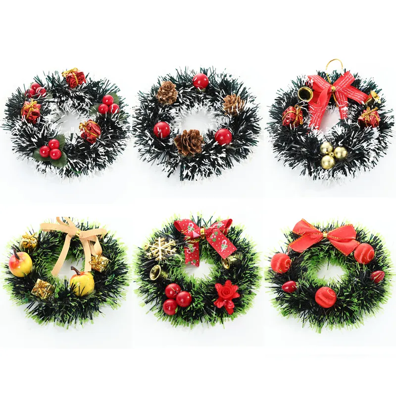 Decoraciones navideñas 12 cm Guirnalda Puerta de Navidad Guirnalda Adornos colgantes Feliz para el hogar Navidad Feliz año 2023 220914