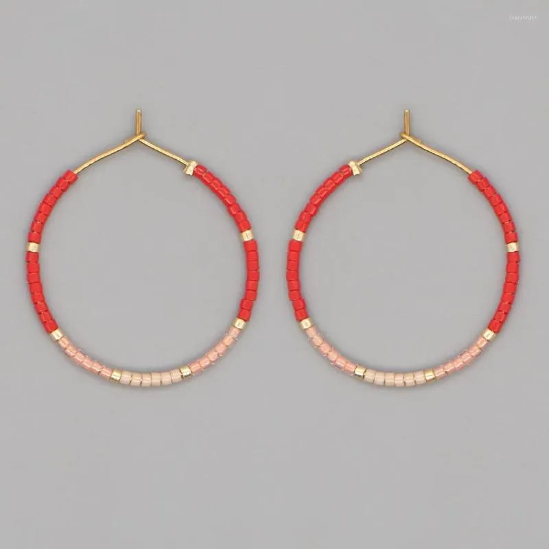 Orecchini a cerchio Go2Boho Fashion For Women Jewelry Red Miyuki Seed Beads Dainty Ear Ring Gift Simple Circle Earring Femme