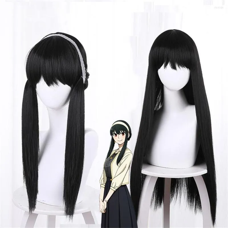 Party Supplies Anime Spyfamily Cosplay Yor Forger Wig Manga Svart h￥r