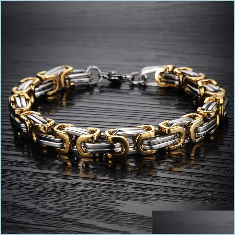 Catena di link braccialetti di braccialetto personalità casual catena vintage hip hop coppia di moda unisex regalo di compleanno di gioielli link 3384 q2 dro dhjt8