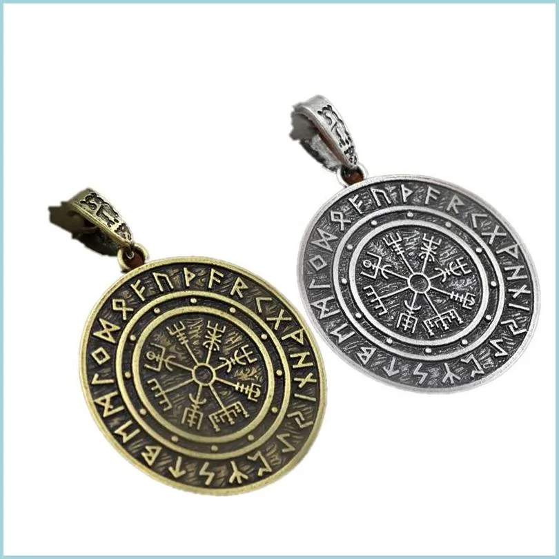 Charms 10st Retro Pirate Odin Rune Compass Charms h￤ngsmycken DIY f￶r halsband Ancient Sier and Bronze 1371 D3 Drop Delivery 202 Dhzy4