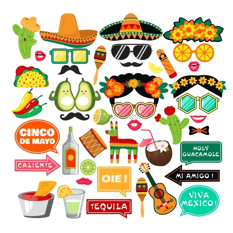 Party Decoration Mexicaanse Fiesta Po Booth rekwisieten Cinco de Mayo Birthday Halloween Eve S Supplies 220915