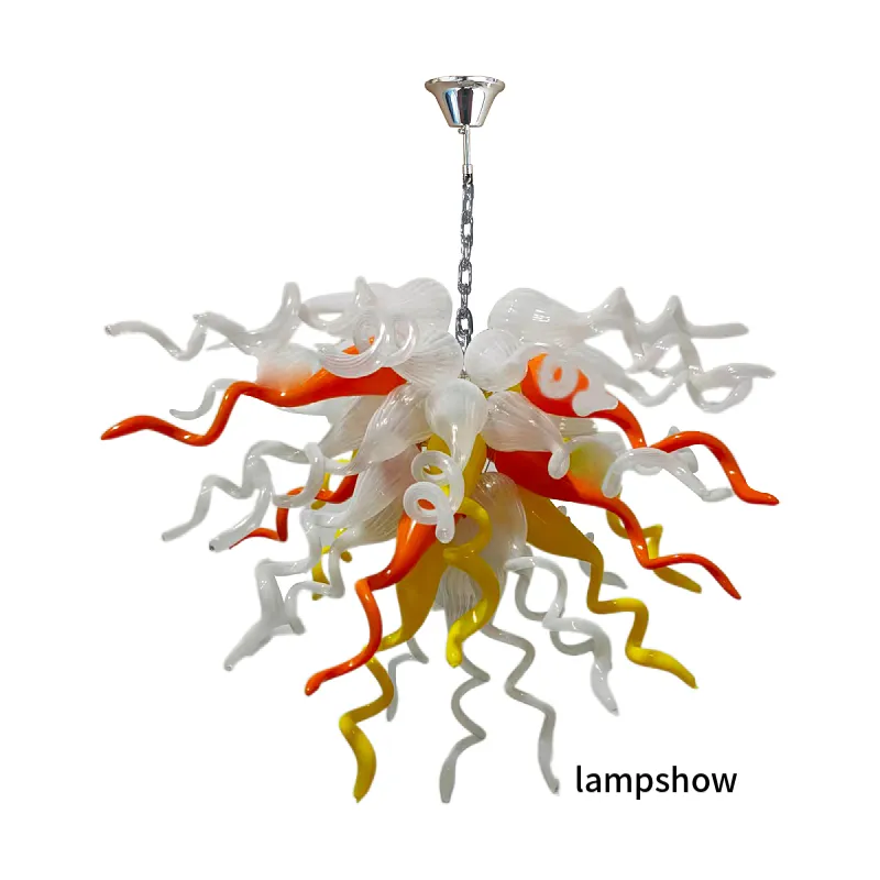 Hand Blown Glass Chandelier Lamps CE UL Certificate LED Chandelier Ceiling Lighting Luxury Art Showcase Furniture for Hotel Living Room Bar Party Decor LR1482