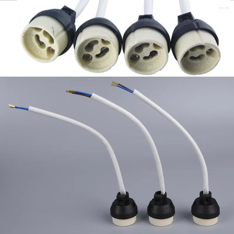 Portalampada in ceramica GU10 Base presa adattatore Connettore filo Portalampada alogeno in porcellana Portalampada per lampadina a LED