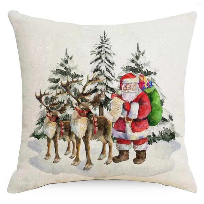 Pillow Nordic Style Christmas Printed Covers Decorative Breathable Living Room For Sofa Chair Couch Home Decor