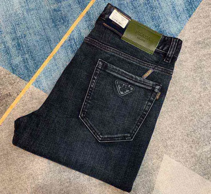 Jeans Uomo 2022 Jeans da uomo autunno e inverno di fascia alta Pantaloni casual in denim larghi drittiSZDL