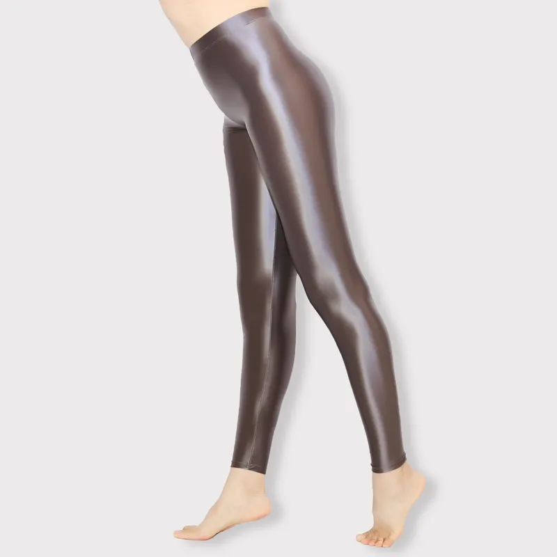 Sports yoga pants satin smooth opaque pantyhose bright tights sexy silk  stockings Japanese slim high waisted
