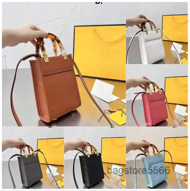 Umhängetaschen Designer Sunshine Mini Tote Handtasche Damen Handtasche Clutch Geldbörse Crobody Totes Bernstein Doppelgriff Claic Letters Silber Hardwar