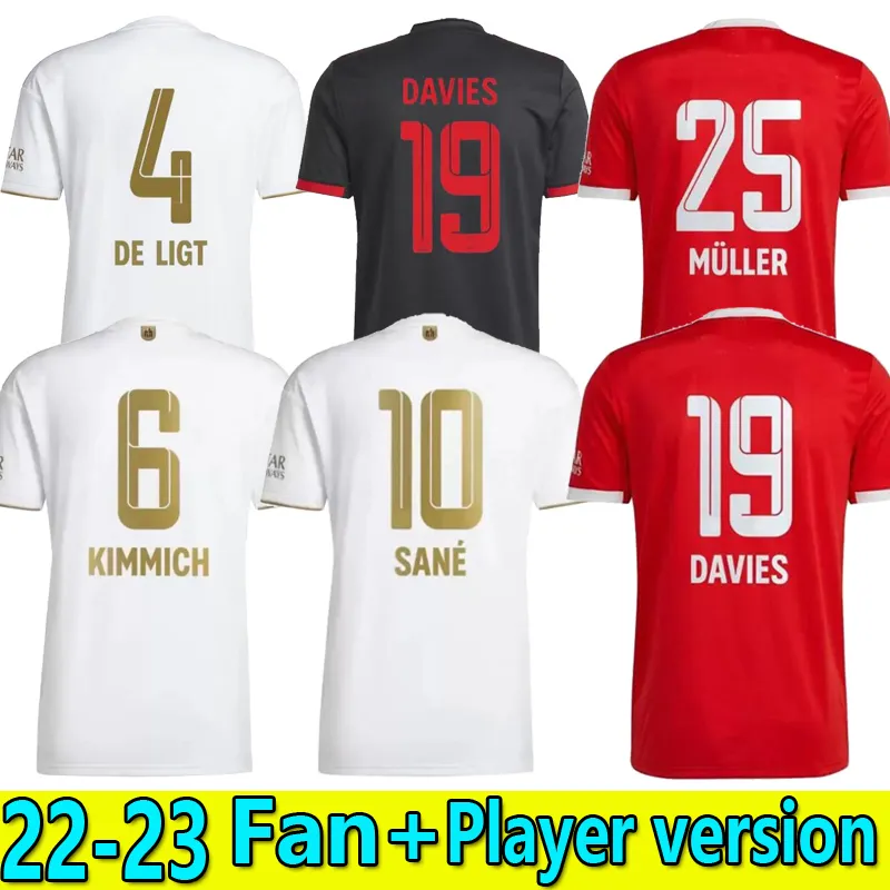 S-4XL 22 23 Bayern Munich Soccer Jersey de Ligt Sane 2022 2023 Футбольная рубашка Эрнандес Горецка Гнабри Камиса де Футебол Топ Таиланд Детский комплект Kimmich Fan