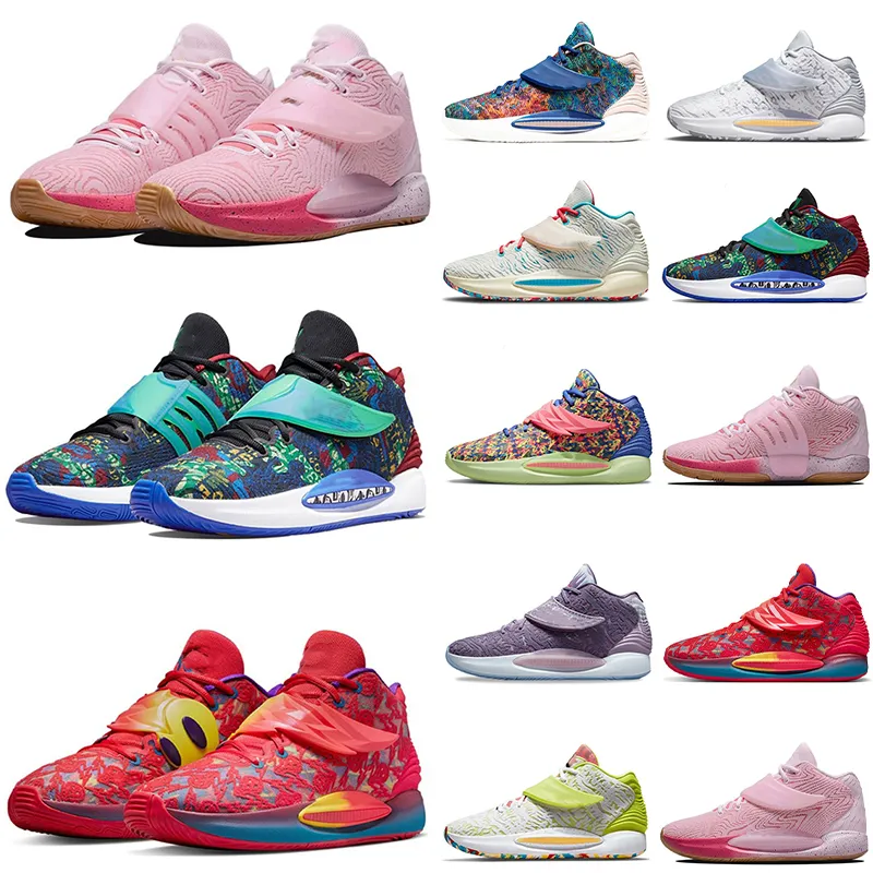 Kd 14 tante perle enfants chaussure de basket Ron anglais 2 Ky haute qualit hommes femmes Regal Orange craie Hyper rose baskets chaussures de sport