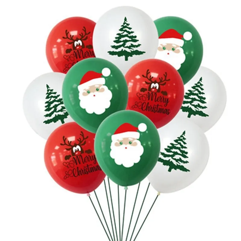 Kerstdecoraties 10 stks Santa Cluas Elk latex Ballonnen Merry Decoration for Home Xmas Tree Ornaments Navidad Gifts Noel Jaar 220914