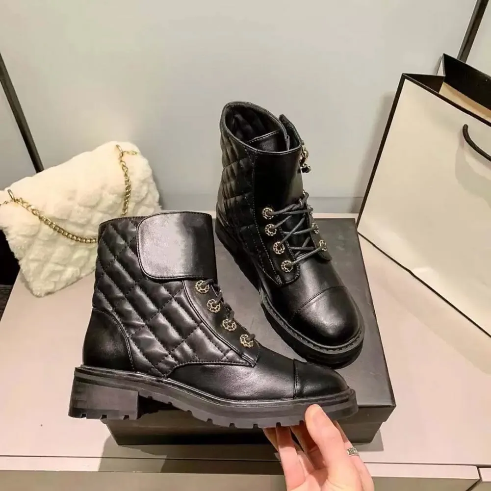 Black Platform Boots Designer Женская лодыжка Martin Женщина Bottes