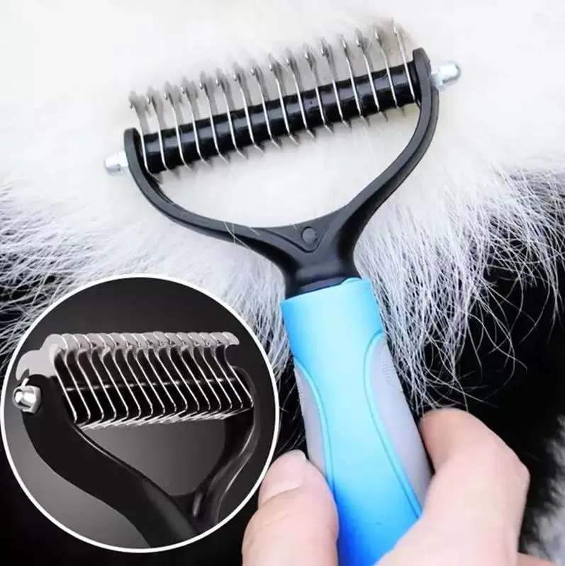 Pet Dog Flea Chicements Meredies Grooming поставляет волосы с удалением Cat Detangler обрезка меха, дематтинг Deshedding Brush Tool для матовых длинных волосков Curly