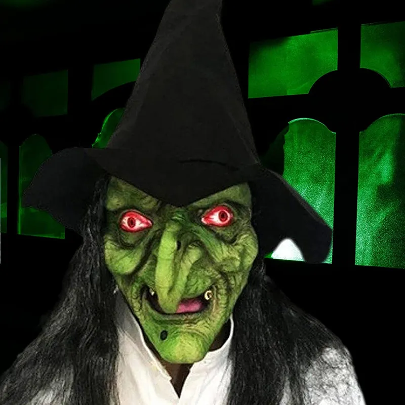 Masque De Sorcière Halloween En Latex 3D Avec Perruque - Effrayant, Respirant, Taille Unique Adulte/enfant