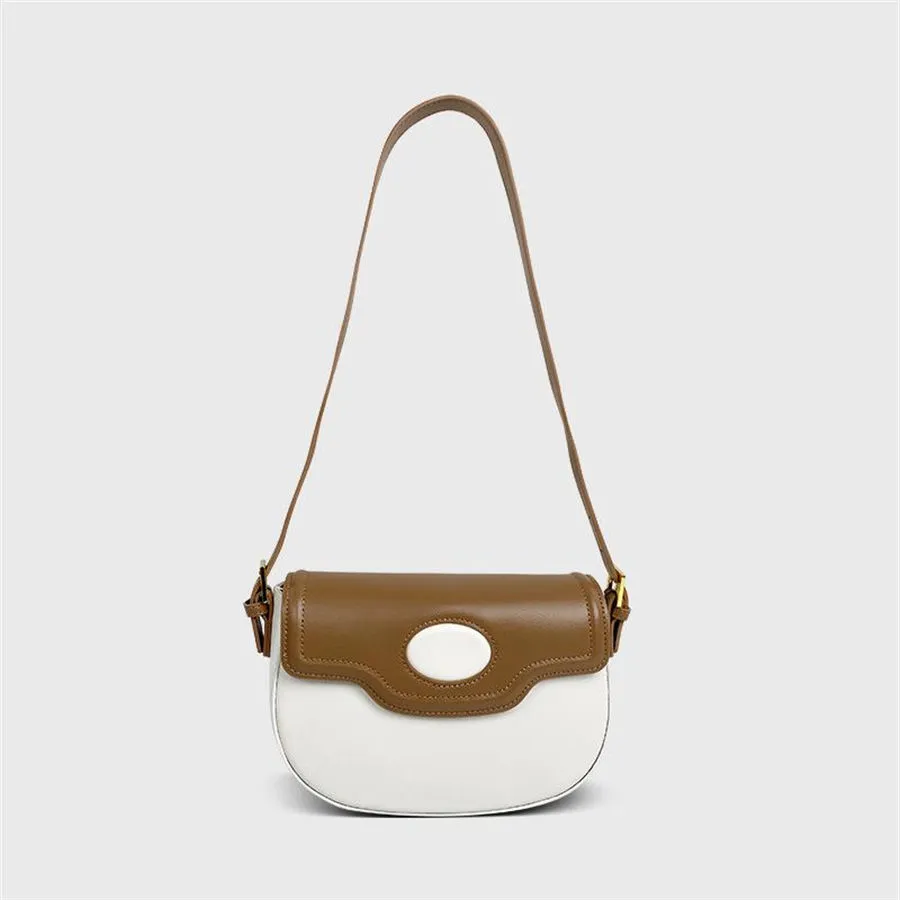 2022 Bolsa de verão da primavera Novos produtos Nicho Design colorido Bolsas de sela combinando bolsas de ombro Messenger carteiras bolsas de moda de couro genuíno