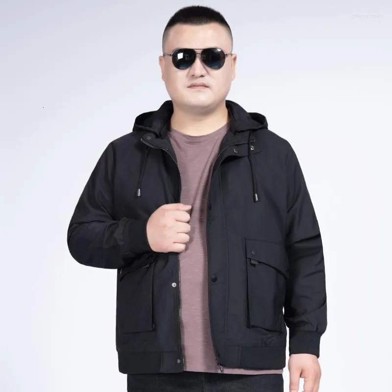 Mäns jackor plus 10xl 8xl 6xl 5xl 4x 2022 Autumn Winter Hooded Zipper Jacket Men Streetwear Bomber Windbreaker Mens Basic