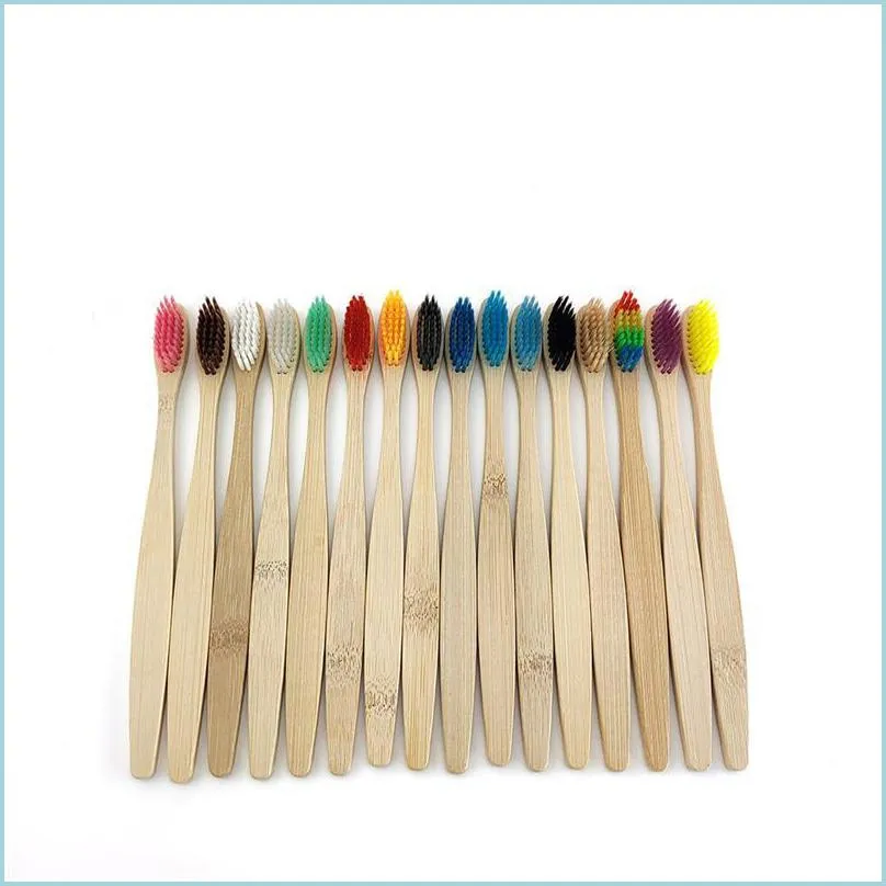 Disposable Toothbrushes Bamboo Handle Toothbrush Eco Friendly Bpa Charcoal Oral Health Low Carbon Soft Nylon Wood Biodegradable Drop Dhfk8