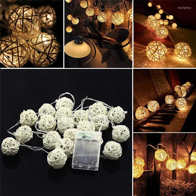 Strängar mode 20 led Festoon Light Party Ball String Lamp Garland Fairy Lights Christmas Wedding Pendant Garden Outdoor Decoration S5