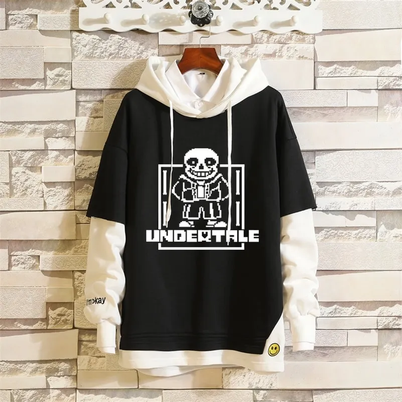 Herren Hoodies Sweatshirts Anime Undertale Sans Cosplay Kostüm 3D Klassische Männer Frauen Hoodie Kleidung Gefälschte Hip Hop Zwei Stück 220914