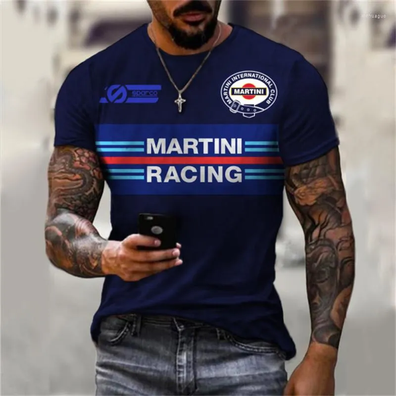 Men's T Shirts 3D Printed T-Shirts MARTINI RACING Men's O-Neck Short Sleeve Summer Streetwear Tops Oversized Breathable185z