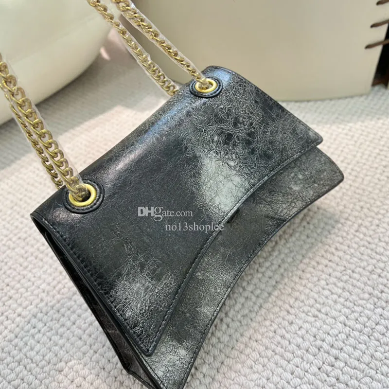Designer Shoulder Chain Tote Bag With Crush Detailing Luxury
