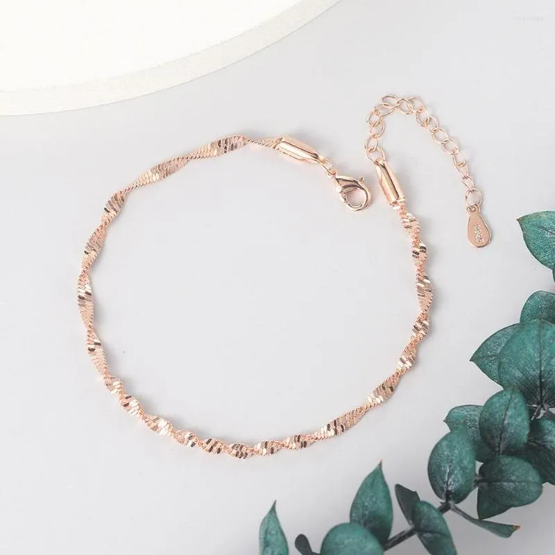 Link armbanden dames sieraden draai armband voor vrouwen vrienden geschenken rose goud kleur eenvoudige armband handketens kpop sieraden groothandel