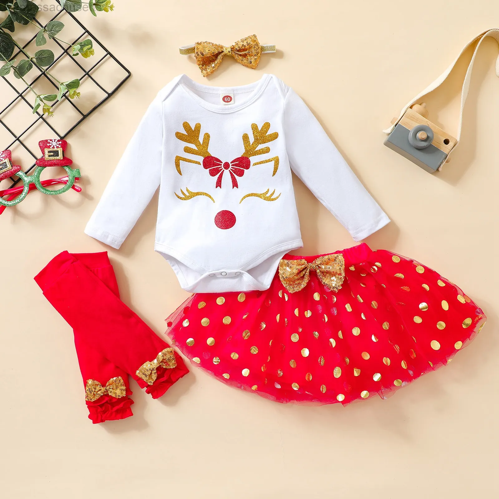 Tenue De Noel Dautomne Des Filles Regere A Manches Longues Du Renne Jupe Tutu Jambieres Bandeau 0 18 Mois Du 9 98 DHgate