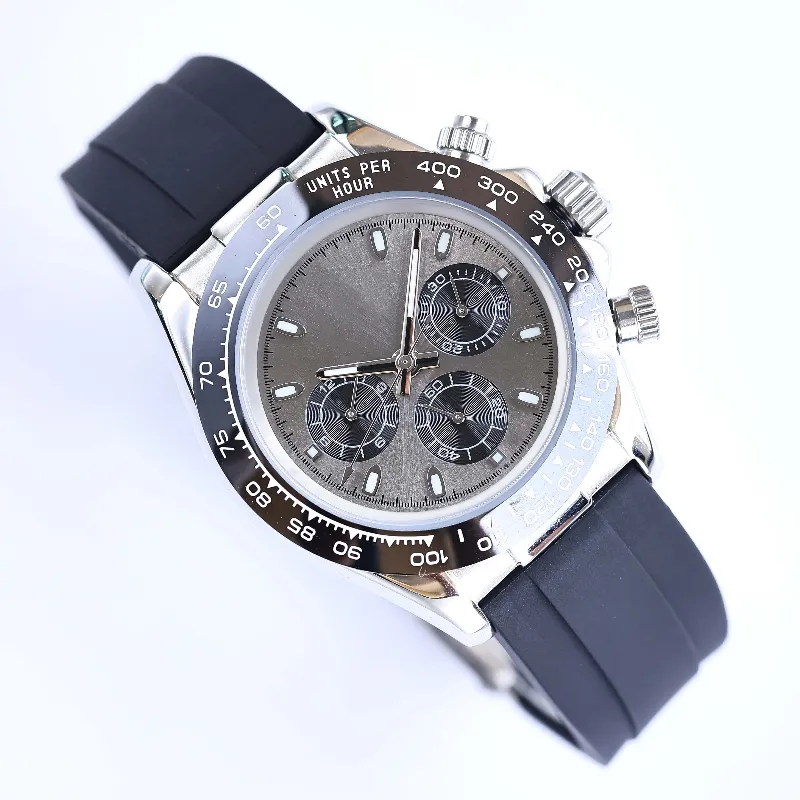 Montres pour hommes d'usine multi-styles Caoutchouc Acier inoxydable Champagne Montreux Montre pour homme lumineuse de luxe Saphir Mouvement chronographe étanche Avec boîte de montre