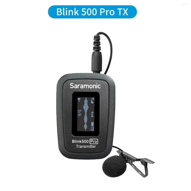 Microfones SARAMONIC Blink500 Pro TX 2.4GHz Transmissor sem fio para microfone embutido do receptor e entrada de microfone/linha de 3,5 mm