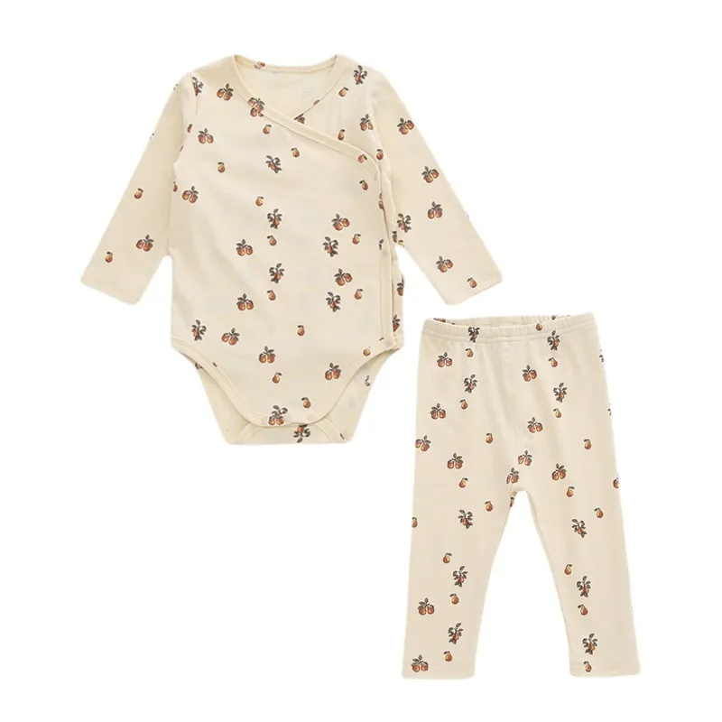 Ensemble de vêtements pour nouveau-né de 0 à 18 mois, 2 pièces, barboteuse à manches longues, haut et pantalon, tenue pour bébé garçon et fille, automne et printemps