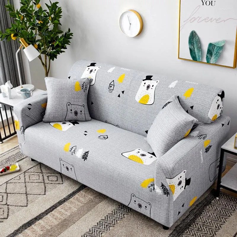 Крышка стулья современная печать животных растягиваемые диван-крышка ткани 3 сиденья против скольжения Эластичная защитная подушка для подушки.