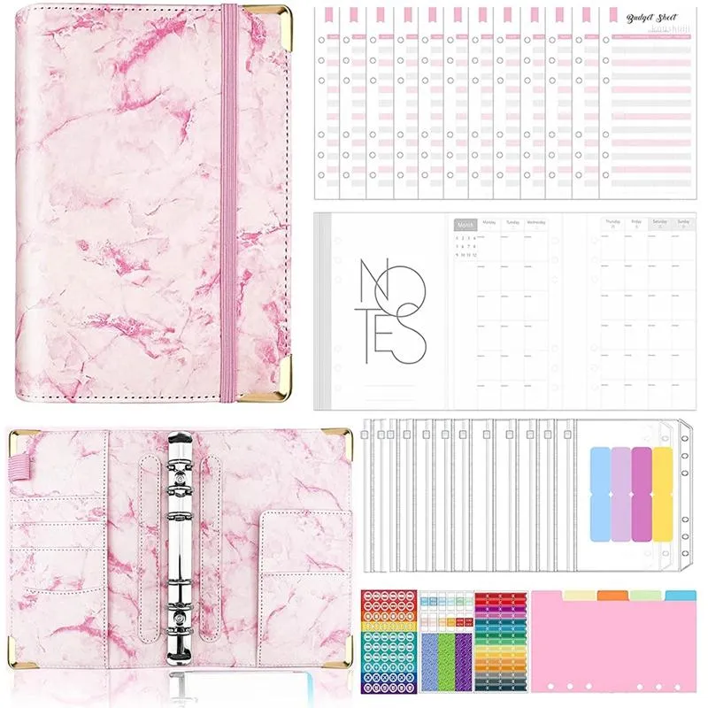 Gift Wrap ppyy -budget binder met zip -enveloppen contant geld voor het budgetteren van kinderen en volwassenen - organisator Pink Marble Design