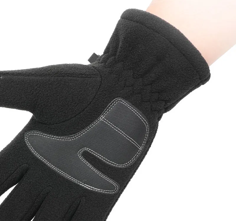 Men Women Winter Polar Fleece Silica Gel Non Slip Touch Screen Driving Mitten Plus Velvet Thick Warm Sport Cycling Glove CPA4360 916