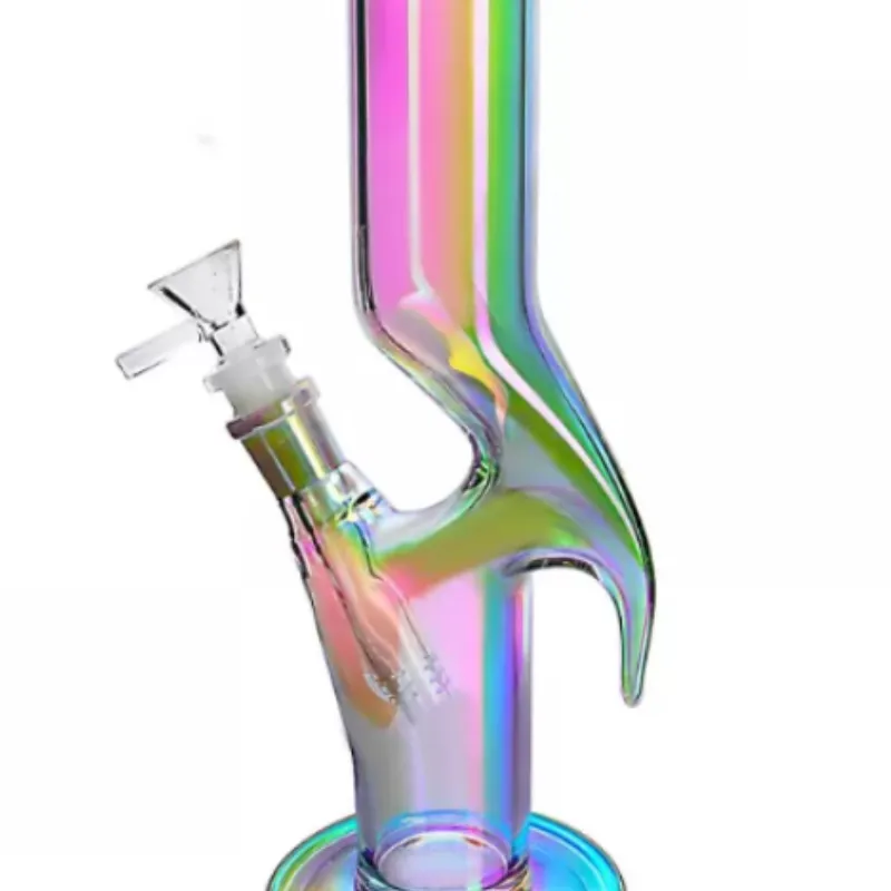 Rainbow Straight Glass Bongs Recycler Pipes à eau pour fumer Filtration Percolator Bong Rigs One Piece Retails