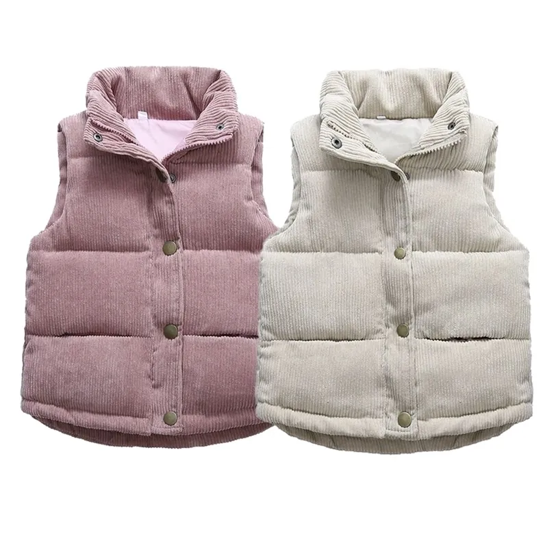 Waistcoat Autumn Children Warm Thicken Vest Baby Cotton Kids Outerwear Coat Clothing Boys Girls Brand Jackets 220915