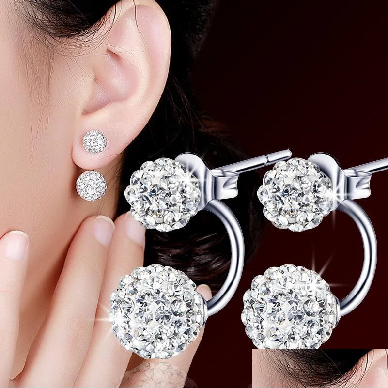 Stud 925 Sterling Sier New Jewelry Women S الفاخرة Shambhala Crystal Ball Stud Arrings Fashion Massion 798 Z2 Drop Delivery 2021 D Dhmgl