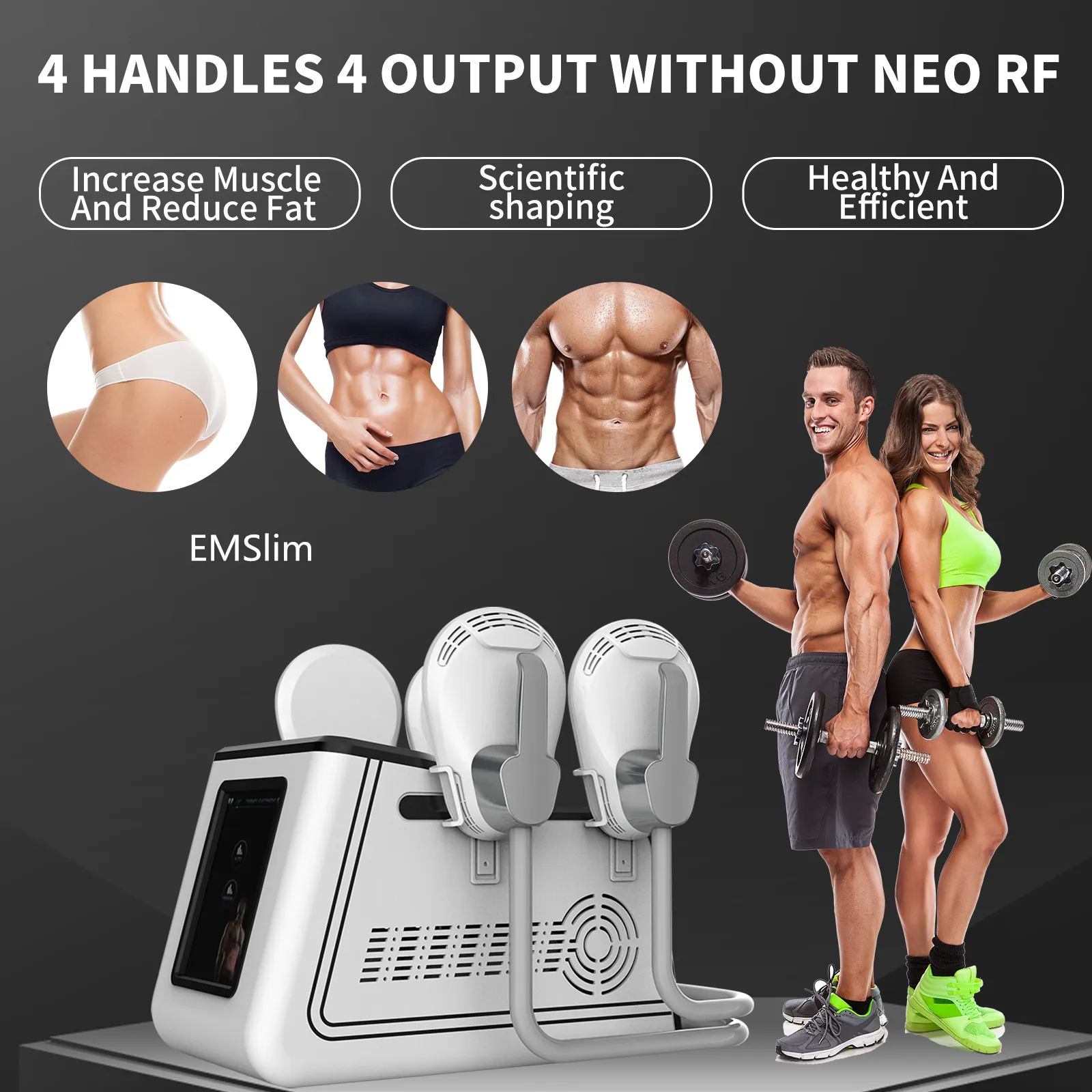 Elektromagnetisk EMS kroppsskulptur Slimming Hiemt Emslim Rf Sculpting Weightlose Muskel Stimulera fettborttagning Kudde Bygg muskel Lazy Fitness Machine