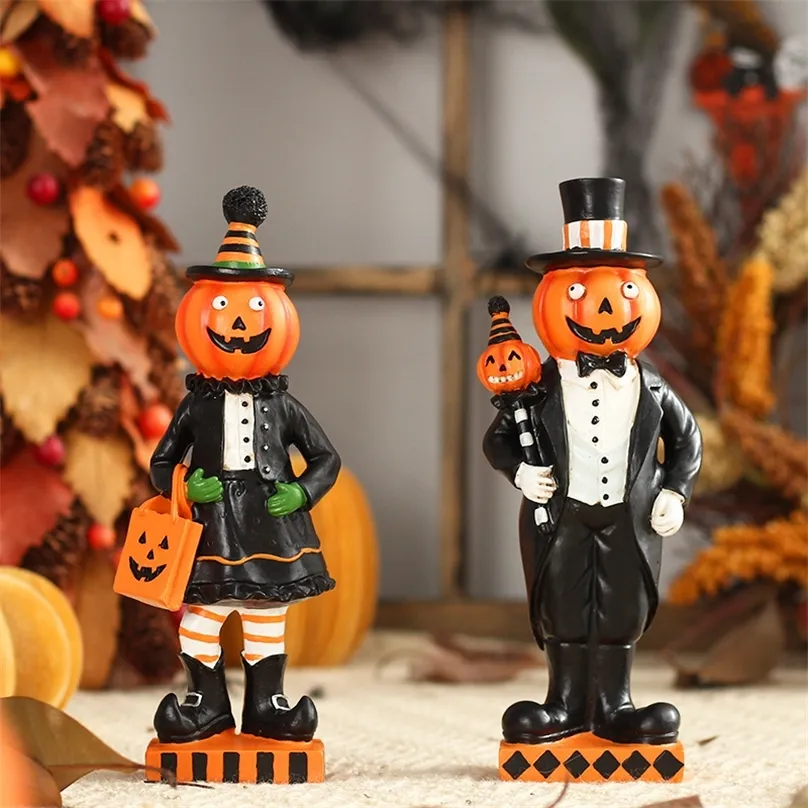 Obiekty dekoracyjne figurki domowe dekoracja Halloween dżentelmen dynia Doll Doll Ornament Craft Creat Creative Prezent 220915