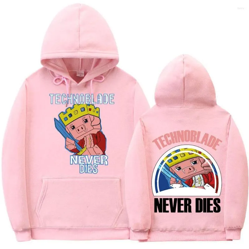 Herrtröjor technoblade aldrig dör merch hoodie herr kvinnor huva tröja mode casual vintage hip hop överdimensionerad p design