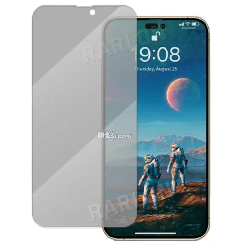 Full lim Privacy Screen Protector Film 9H Anti-Glase Tempered Glass för iPhone 15 14 Pro Max 14Pro 13 13Pro 12 11 XS XR 8 7 6 Plus Fabrikspris